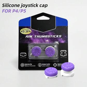 2 piezas de agarre de pulgar de silicona para P5/P4, para tapas elevadoras del joystick P5, accesorios del controlador de juegos, par de tapas del rocker que soporta controladores de juegos P4/P5, palanca de mando de alto rendimiento para P4 P5 Galaxy Joystick