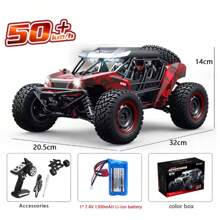 1:16 RTR Voitures RC électriques rapides sans balais pour adultes, Camion RC tout-terrain électrique 4x4 à grande vitesse avec 2 batteries Lipo, vitesse maximale de 42 mph