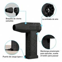 Soplador De Aire Ventilador Mini Turbo Jet 130000 Rpm 52 M/s,Ventilador Turbo Mini Jet ,Sopladora - Negro - Ver 3