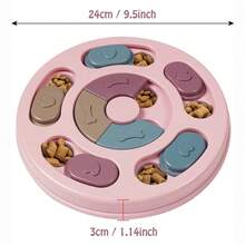 Interactive Dog Puzzle Feeder Bowl - Slow Eating & Brain Training Toy For Dogs, Food Hiding Game Bowl To Prevent Bloat, Boredom Relief & Mental Stimulation - Pink - View 8