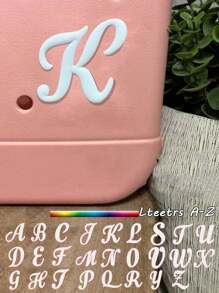 Custom Letter Charms For Decorative Letter Charms Alphabet Lettering Accessories Charms Insert Alphabet Lettering Accessories For Handbag Beach Tote Personalized 3D Printed Decorative A-Z Alphabet Letters Rubber Bag Rubber Tote Pin Beach Accessories Rubber Beach Bag