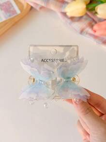 2pcs, New Super Fairy Pearl Butterfly Clipper Side Hairpin Headwear That Won't Damage Your Hair, Princess Hair Accessory On The Forehead With A Bow, Bohemian Faux Pearl Hair Claws For All Four Seasons Hair Clips Hair Jaw Clip Hair Clamps Hair Clutch