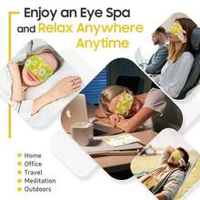 Máscara para ojos con vapor BeHoomi, paquete de 20 unidades. Máscara térmica para ojos, compresa caliente para ojos, máscara de vapor desechable con autocalentamiento para usar en casa, dormir, spa, artículos esenciales de viaje y regalos de relajación para mujeres (lavanda) - Manzanilla - Ver 6