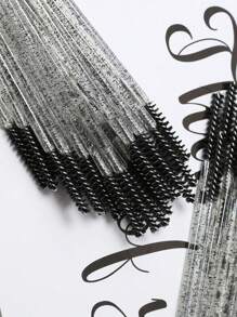 25 pièces Brosse à mascara jetable, brosse à sourcils en cristal, applicateur de mascara, outil d'extension de cils avec tête de brosse étroite et longue, convient pour l'extension de cils