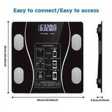 Weight Scale Electronic Scale, 396 Pound Digital Bathroom Scale, High-Precision Weight Scale With LCD High-Definition Display And Temperature Display (Switchable Between KG And Scale), Ultra Wide Platform, High-Precision Electronic Weighing - Black Scale - View 4