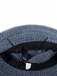 1pc Solid Color Washed Denim Bucket Hat, Fashion Versatile All-Season Casual Sun Hat, Suitable For Men And Women, Travel & Beach