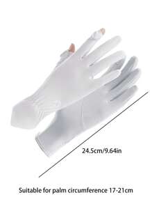 1pc New Lightweight, Multi-Color Optional Ice Silk Sun Protection Gloves, Elastic Women's Breathable Anti-UV Slippery Cooling Long Sleeve Outdoor Sunscreen Silk Gloves