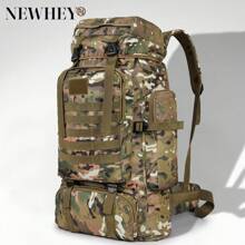 NEWHEY Mochila de camping/senderismo de 80L, mochila rústica militar MOLLE, mochila de senderismo impermeable y ligera