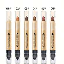 6pcs Highlighter Eyeshadow Pencil Shimmer Glitter Contouring Double-Headed Eyeshadow Stick Slouchy Eyeshadow Makeup - Multicolor - View 6