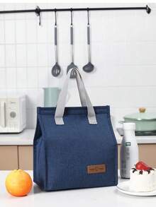 1pc Thermal Insulated Lunch Bag,Large Capacity Reusable Lunch Tote Bag With Waterproof Portable Design, Ideal For School & Office - Keep Your Food Fresh & Delicious, Bento Bag, Handheld Bag, Kitchen Picnic Summer Travel Essentials - Multicolor - View 5