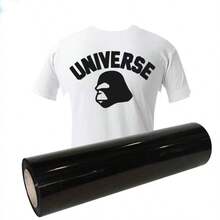 2pcs Black & White Heat Transfer Vinyl Rolls, 12" X 19.6", Easy Cut & Iron-On Heat Transfer Vinyl For T-Shirts And Crafts - Multicolor - View 6