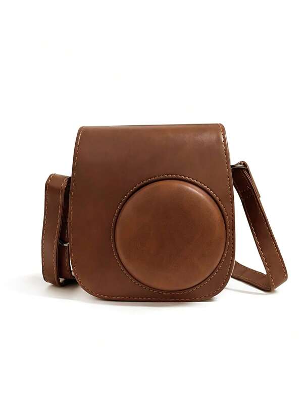 Retro Crossbody Camera Bag Compatible With Mini 11/12, Brown Color