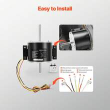 3315332.005 RV AC Fan Motor Replacement Genteq F48AF70A61, Dometic Brisk Air Ⅱ Fan Motor, Compatible With Dometic Brisk Air Ⅱ B57915 B59516 B59146 B59186 - 1/4HP AC115V 3A 1650RPM (3 Speeds) - US A Type Plug(110-127V) - View 6