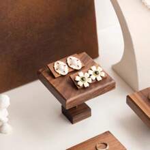 1 Piece Wooden Jewelry Organizer,10X10CM Walnut Bracelet Necklace Display Stand,5/9/12CM High Vertical Square Toy Model Rack Shelf,Home Decoration Display Stands