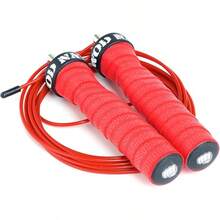 WOD Nation Attack Speed Jump Rope : Adjustable Jumping Ropes : Unique Two Cable Skipping Workout System : One Thick And One Light 11 Foot Cable : Perfect For Double Unders : Men And Women - Red - View 3