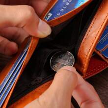 Men's Fashion Classic Wallet Vintage 100 US Dollar Pattern Wallet Multi Card Slot Zipper Coin Compartmen PU Leather Classic Short Wallet For Men Money Wallet Mini Wallet Purse Wallet Men Wallet Leather Small Wallet