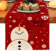 1 pieza Camino de mesa con estampado de hojas con diseño navideño, adecuado para vacaciones, fiestas, cumpleaños, cenas, decoración de cocina, comedor, decoración del hogar para todas las temporadas - Multicolor - Ver 27