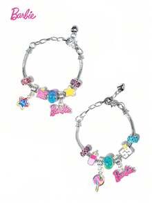 Barbie 2 件芭比官方授權 DIY 手鍊套裝鑽石串珠手工串珠配件甜美可愛風格精美禮物聖誕生日禮物