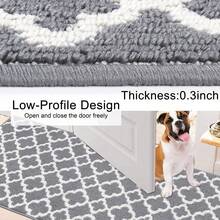 Runner Rug For Hallway Non Slip Kitchen Floor Carpet Runners Geometric Pattern Machine Washable Area Rug For Entryway Bathroom - Xám - Xem 8
