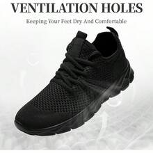 Lightweight Breathable Women's Tennis Shoes For Gym Workout - 黑色 - 查看 9
