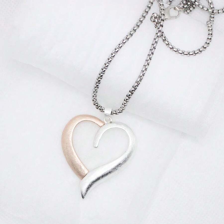 Women's Fashion Heart Pendant Necklace, Elegant Choker Necklace