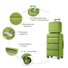 Hard-Shell Suitcase Set 14/20/24/28 Inches With Beauty Case – 4-Piece Trolley Suitcase Set Made Of Polypropylene With TSA Lock, 360° Wheels And Telescopic Handle – Also Available As Individual Suitcase - Green - View 5