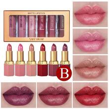 SAM SUGAR 6-Piece Matte Pearlescent Lipstick Set Box, Long-Lasting And Easy-To-Color Velvet Moisturizing Lipstick Makeup Set Gift Set - Multicolor - View 1