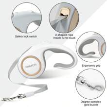 1pc 3m/5m Stretchable Pet Leash - Durable ABS Material, Automatic Retractable Dog And Cat Leash, With Comfortable Handle, Suitable For Outdoor Walking, Pet Accessory Ergonomic Handle Automatic Retractable Leash, Small And Portable Pet Leash For Going Out