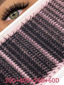 400/370/350 件睫毛簇 30D+40D+50D+60D+80D+100D+120D+160D DIY 睫毛延长仿貂睫毛 - 优质 D 卷曲自然卷曲单根睫毛簇，用于 DIY 睫毛延长 - 可重复使用、轻巧、易于涂抹，640/448/576/570/544/560/240/184/120 件 - 彩色 - 查看 11