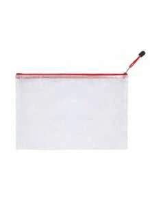 10/20pcs A4 Mesh Zipper Bags, PVC Mesh Zipper Pouches, Waterproof Plastic Mesh Zipper Envelopes, File Folders, Multi-Purpose Mesh Organizer Bags, Transparent Document Storage Bags Back To School