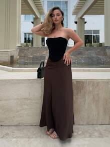 Jeta Ari Solid Elegant High Waist Maxi Mermaid Skirt