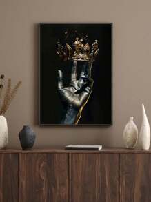 1pc African American Wall Art Kings And Queens Canvas Prints Woman Poster Gold Crown Painting Home Wall Decor Unframed