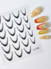 彩色渐变法式 12 片/套指甲贴纸 DIY 粘性滑块指甲油美甲贴纸贴花 - 彩色 - 查看 9