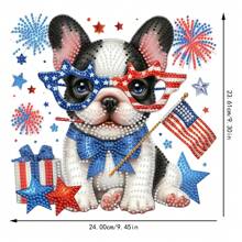 5D Diamond Painting Desktop Set, Eyeglasses Dog Pattern Rhinestones Decor Artwork, DIY Bejeweled Craft, Home & Bedroom Tabletop Decoration