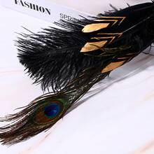 JEWELRYWE Women's Feather Masquerade Mask, Venetian Costume Mask, Party Supplies, Suitable For Halloween, Christmas, Mardi Gras, Venetian Festival, Carnival, Bar Dance, Cosplay, Costume Events, Performances, Fashion Shows - màu đen - Xem 6