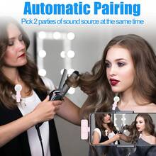 Wireless Lavalier Lapel Microphone Compatible With Iphone TypeC Android Camera Plug-Play Professional Noise Reduction Recording Clip Mic For Creator Interview - Pink - View 9