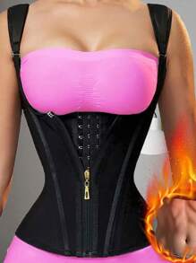1PC And 2PCS Waist Trainer Corset Vest Zipper Tummy Control Shapewear Breathable Waist Cincher For Women Body Shaper Sport Girdle Adjustable Buttoned Repair Corset Zipper Steel Bone Belly Belt