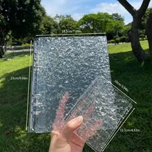 A5A6A8M5波浪纹透明活页夹亚克力透明文件夹坚固材质活页夹书套可用作笔记本计划簿计划卡收纳簿贴纸簿相册文具