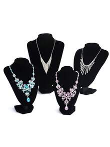 1个黑色项链展示架珠宝颈部模特项链展示架胸像架珠宝展示柜返校季、房间装饰 - 黑色 - 查看 7