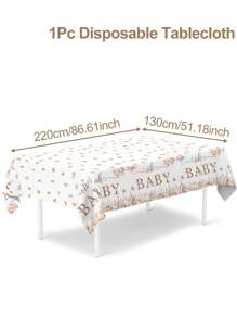 1 Stück 130*220cm, "Hey Baby Boho Babe" Duschthema Tischdecke, "Oh Baby" Text braun Blumen Umrandung Dekorationsmuster Gender Enthüllungsparty Einweg-Tischdecke, Babymoon Party Deko Tischdecke, Willkommen Baby Party Deko, Gender Enthüllungsparty Zubehör, Baby Dusche Geschenk, Babe Dusche Deko, Gender Enthüllungsparty Deko, Küchendekoration, Gender Enthüllungsparty Gastgeschenk