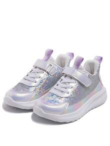 1 Paio di scarpe sportive per bambini alla moda, confortevoli e leggere. Scarpe da corsa traspiranti in rete traforata per grandi bambini per l'estate. Scarpe da studente da indossare quotidianamente, con suola in EVA antiscivolo e durevole. Plantare sagomato, vestibilità stabile, suola morbida e lucida, adatte per uso quotidiano e per la corsa - rosa viola - Visualizzare 7