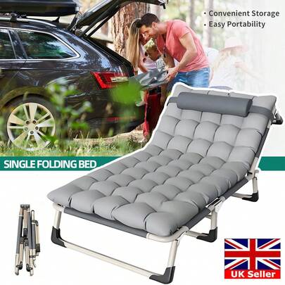NetHong Sun Lounger Folding Recliner Chair Reclining Garden Outdoor Seat Collapsible Bed Comfort UK