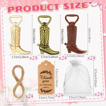 24 Set Cowboy Stiefel Flaschenöffner, Western Themen Party Gastgeschenke Set, Geschenke und Dekorationen für Gäste bei Hochzeit, Baby-Dusche, Valentinstag Geschenke, Geburtstagsparty