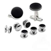 Set de 2/6/8 piezas de gemelos y botones de camisa para hombres, juego de gemelos y botones de camisa de esmoquin para hombres, gemelos y botones de camisa de latón para boda/banquete/ceremonia/negocios, el mejor regalo para padres/amigos/amantes