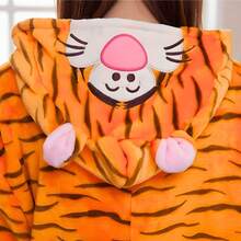 nerd hunters Piżama Dla Dorosłych Kigurumi Kombinezon Pluszowa Unisex Kostium Cosplay Zwierzę Tygrys - Orange - View 5