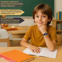 Casio Relógio Casio Retrô Infantil Femino Digital LA-20WH Resina LED Alarme Cronômetro Resistente Água Escolar Prático Leve Luz Led