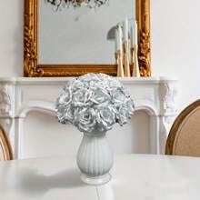 10/15/20/25/30 paquets de têtes de fleurs de rose artificielles, têtes de fleurs de roses en soie de 3,5 pouces en vrac, têtes de fleurs en faux or pour centres de table, murs de fleurs, artisanat DIY, bouquets de mariage, fête