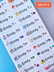 30/50/100/200/300/500 miếng dán tên tùy chỉnh trong suốt, nhãn cá nhân hóa cho trường học, bình nước, đồ dùng văn phòng, miếng dán dính - Nhiều màu - Xem 14