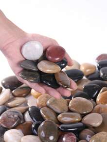 /500/1000g Colorful Pebbles Suitable For Home And Garden Decoration -2-3 Centimeters, Multi-Color Stones (White, Black, Multicolored, Yellow) Suitable For Indoor Plants, Outdoor Landscapes, And Holiday Decorations - Very Suitable For Vases