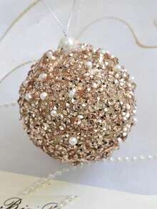 5pcs Christmas Decorations Set - Colorful Glitter Balls, Ribbon Bows Ornaments For Christmas Tree, Window Display, Halloween, Halloween Decoration - Multicolor - View 2